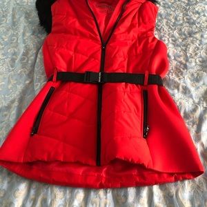 Hooded red vest